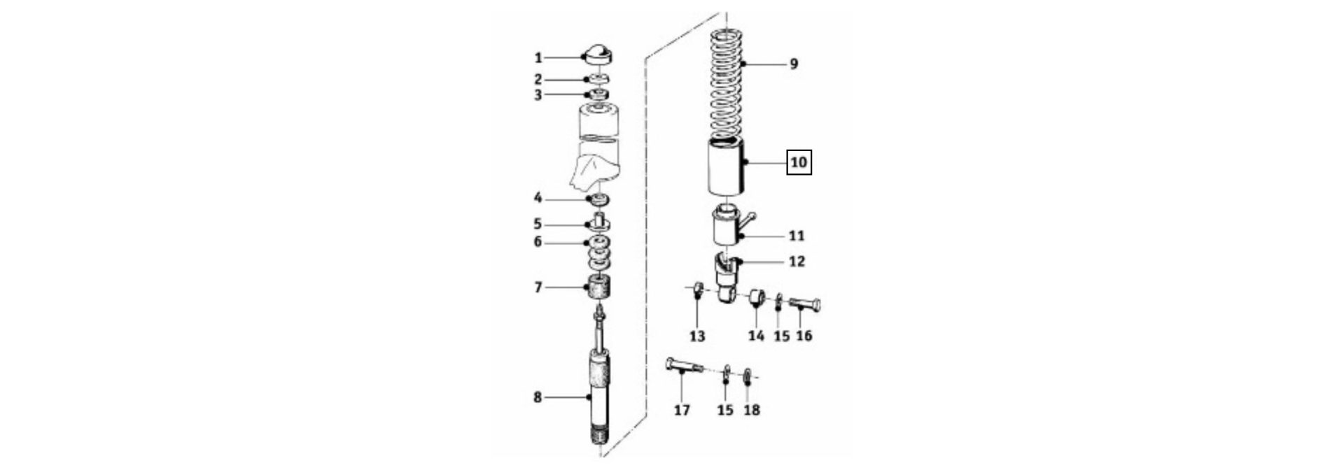Exploded-view drawing shock absorber sleeve