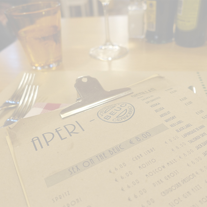 Speisekarte der Osteria del Beuc