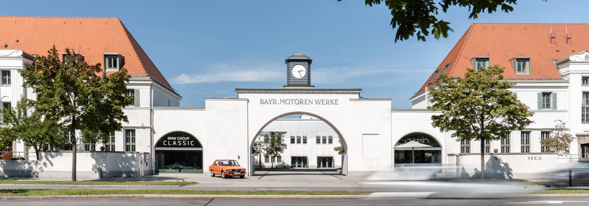 Exterior view of the BMW Group Classic Gate.
