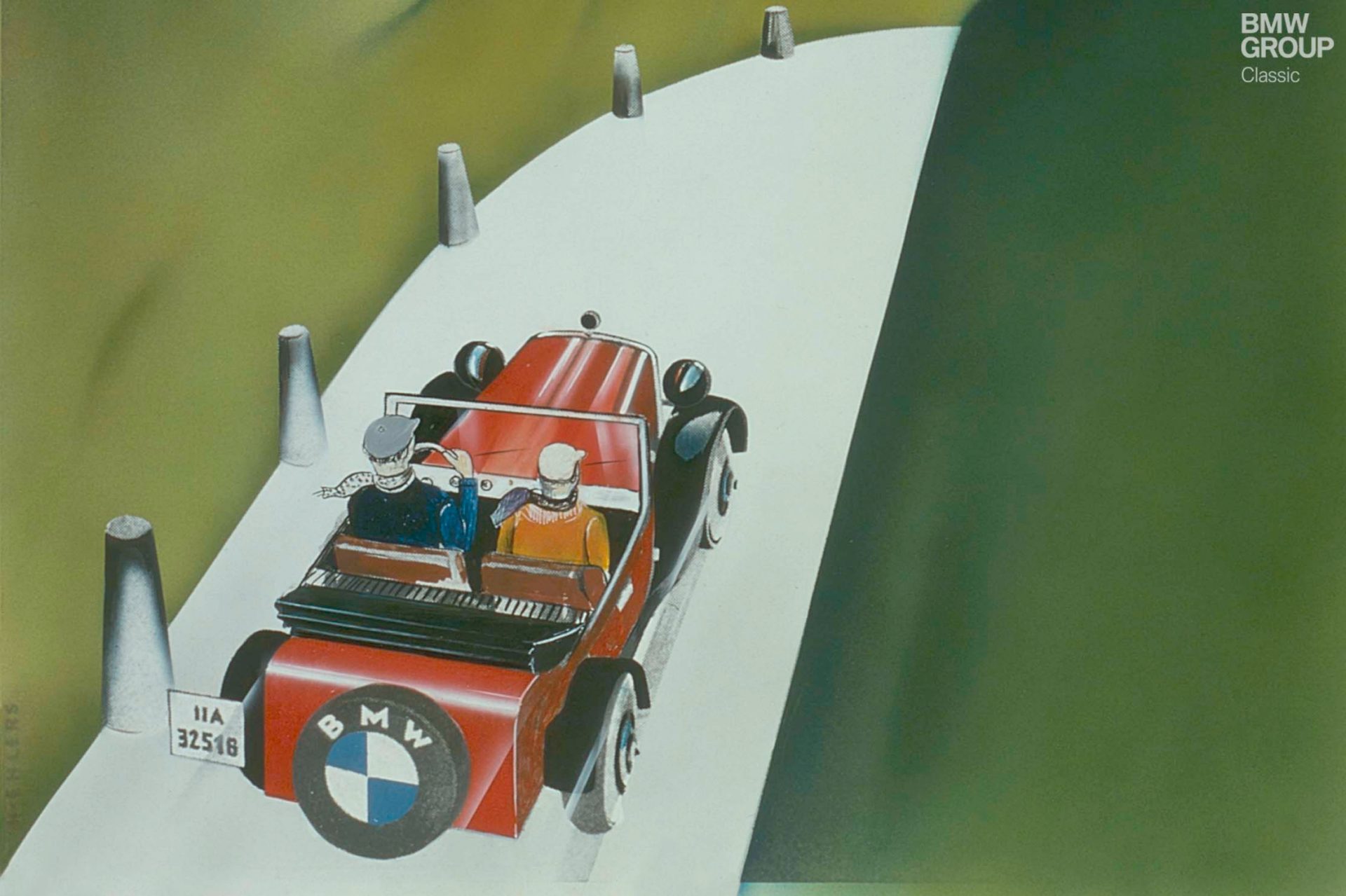 Three pre-production versions of the very first BMW car powered to victory at the first attempt. It was an achievement worthy of a beautiful commemorative poster.