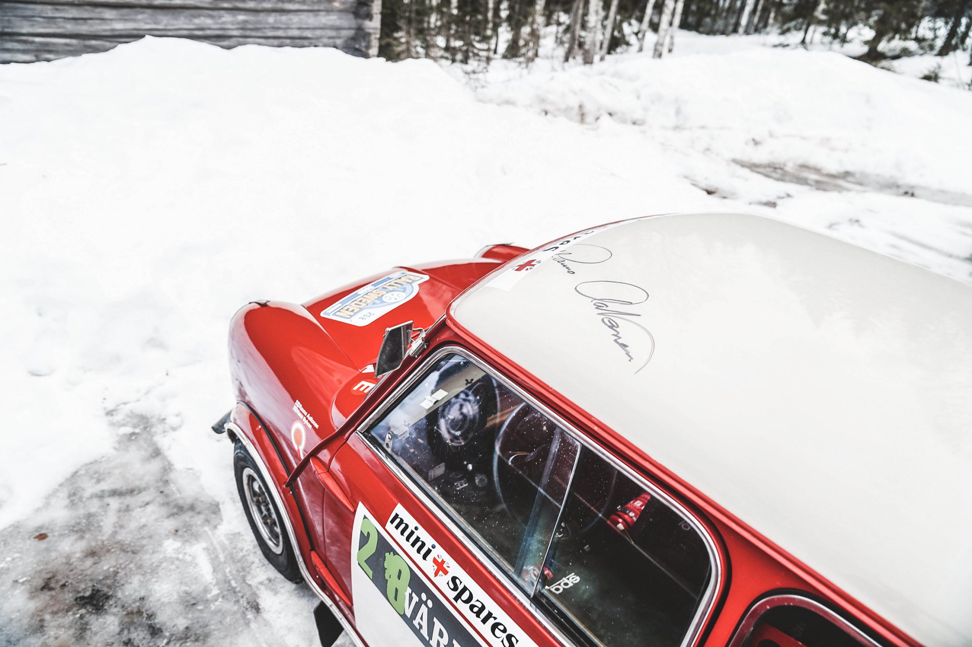 Autograph of Rauno Aaltonen on mini roof