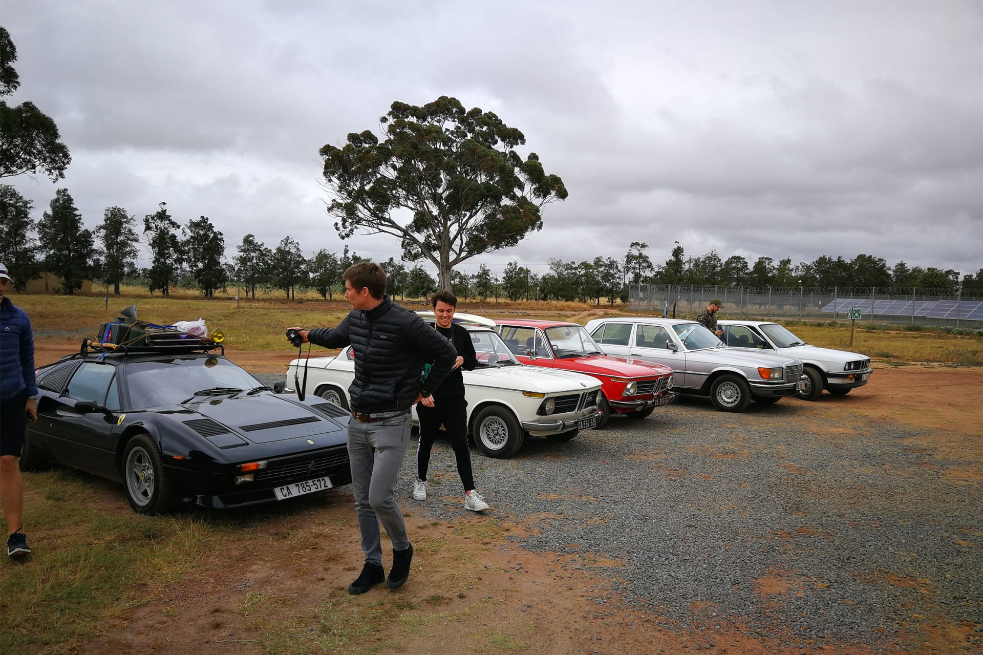 Five cars on the journey