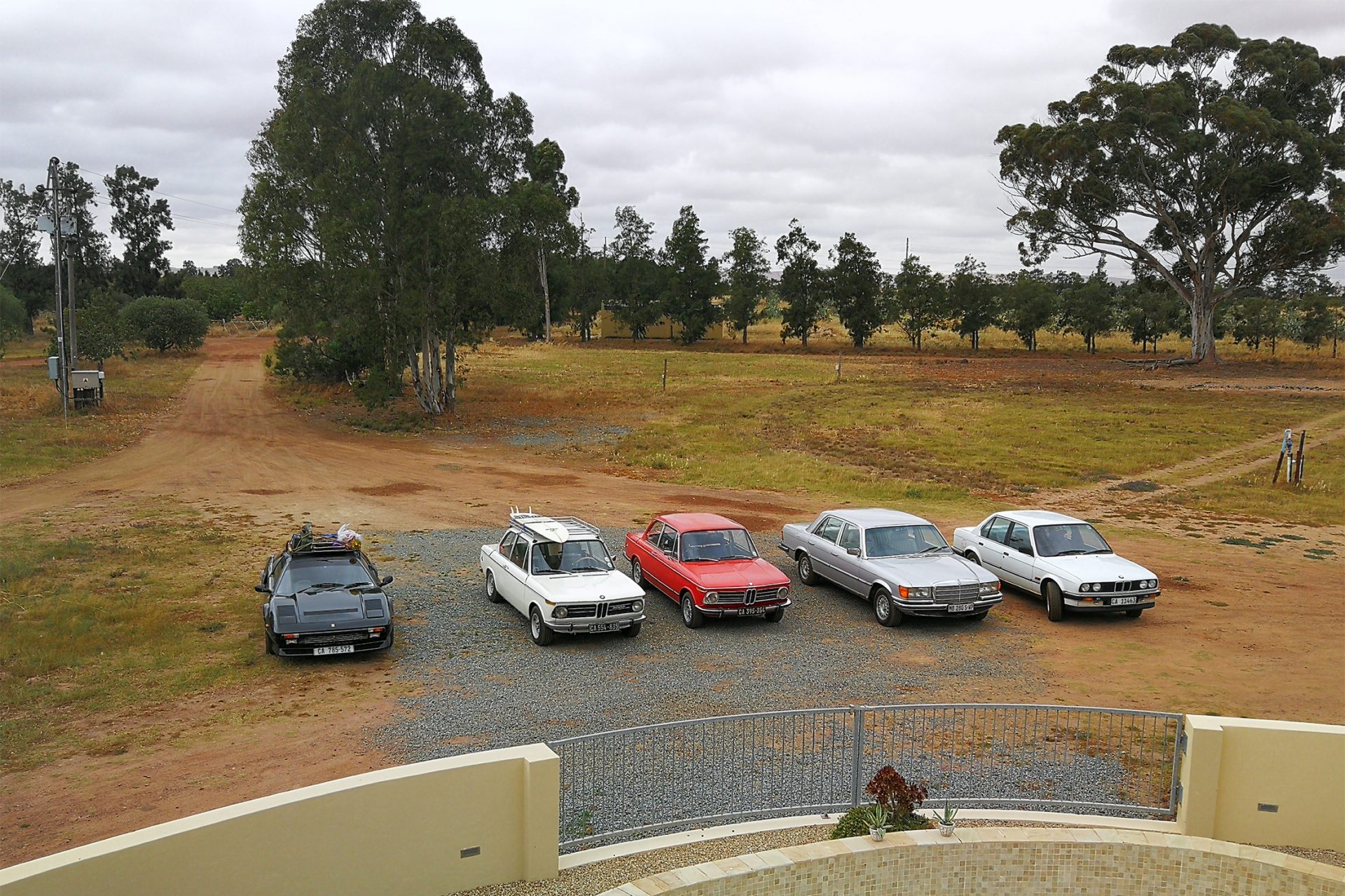 Five cars on the journey