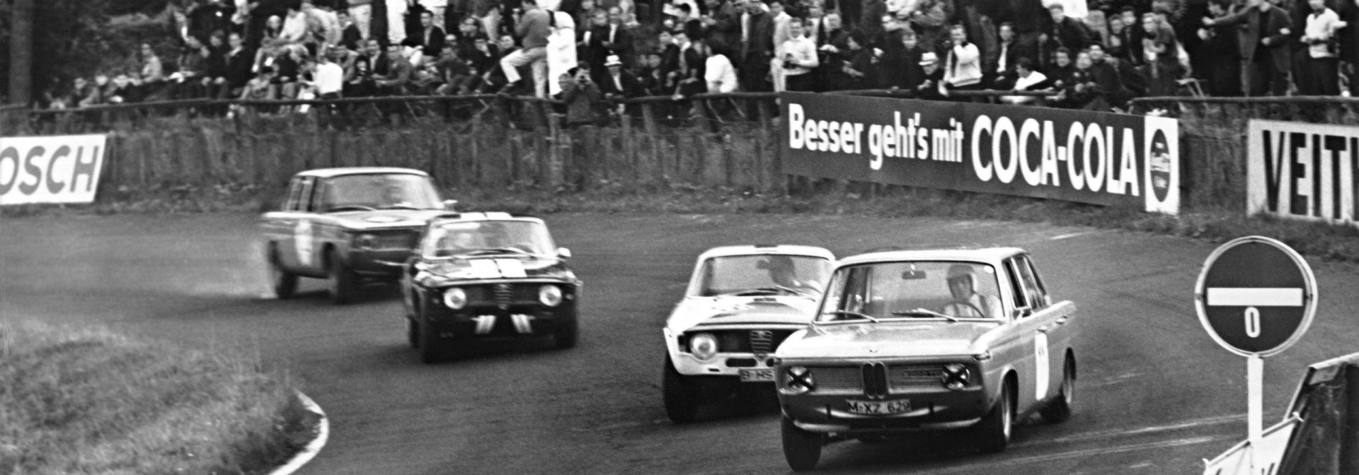 Hubert Hahne wins the European Touring Car Championship in a BMW 2000 TI.