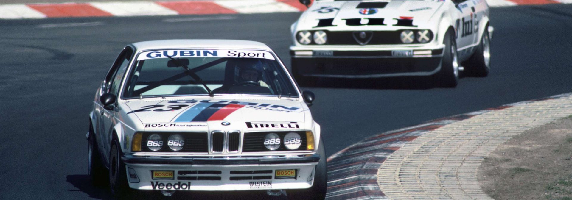 BMW 635CSi on the race track at the Nürburgring in 1984.