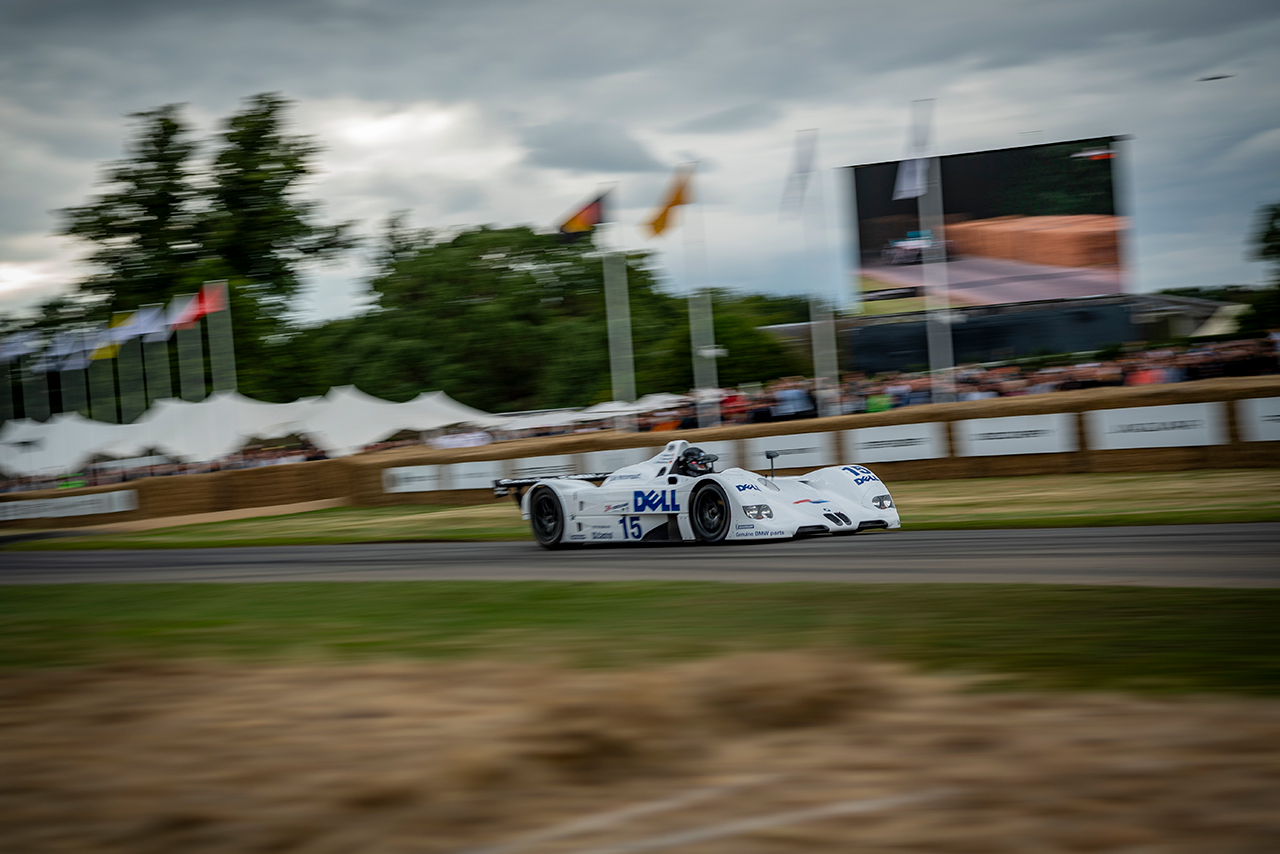 BMW racing car on a racetrack