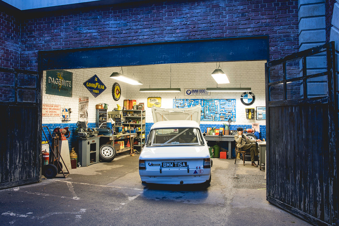 BMW AG, For press and Social Media, Gudrun Muschalla A vintage BMW in a garage with the hood open.
