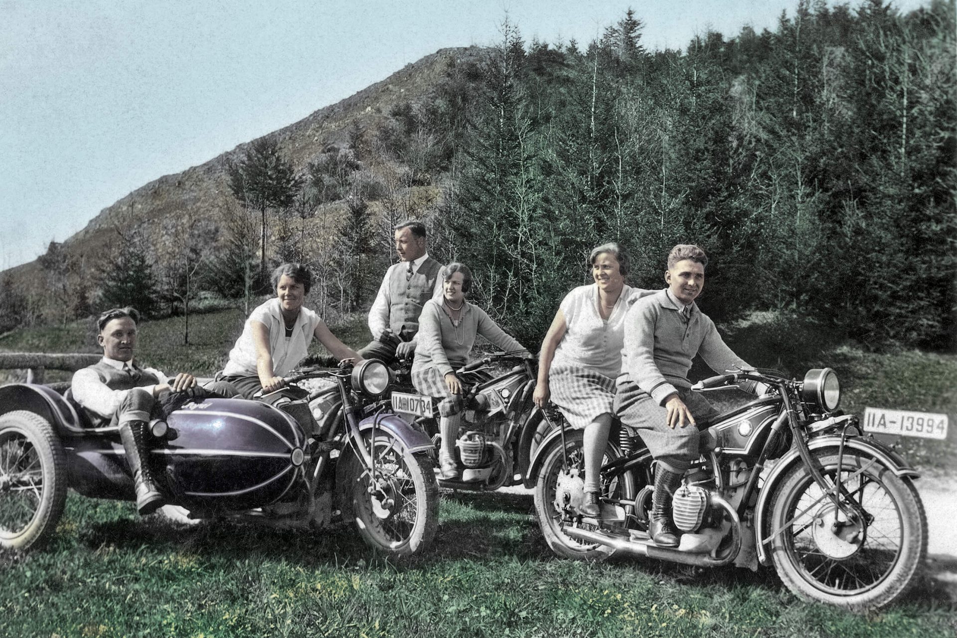 Motorradrennen in Schwarz-Weiss