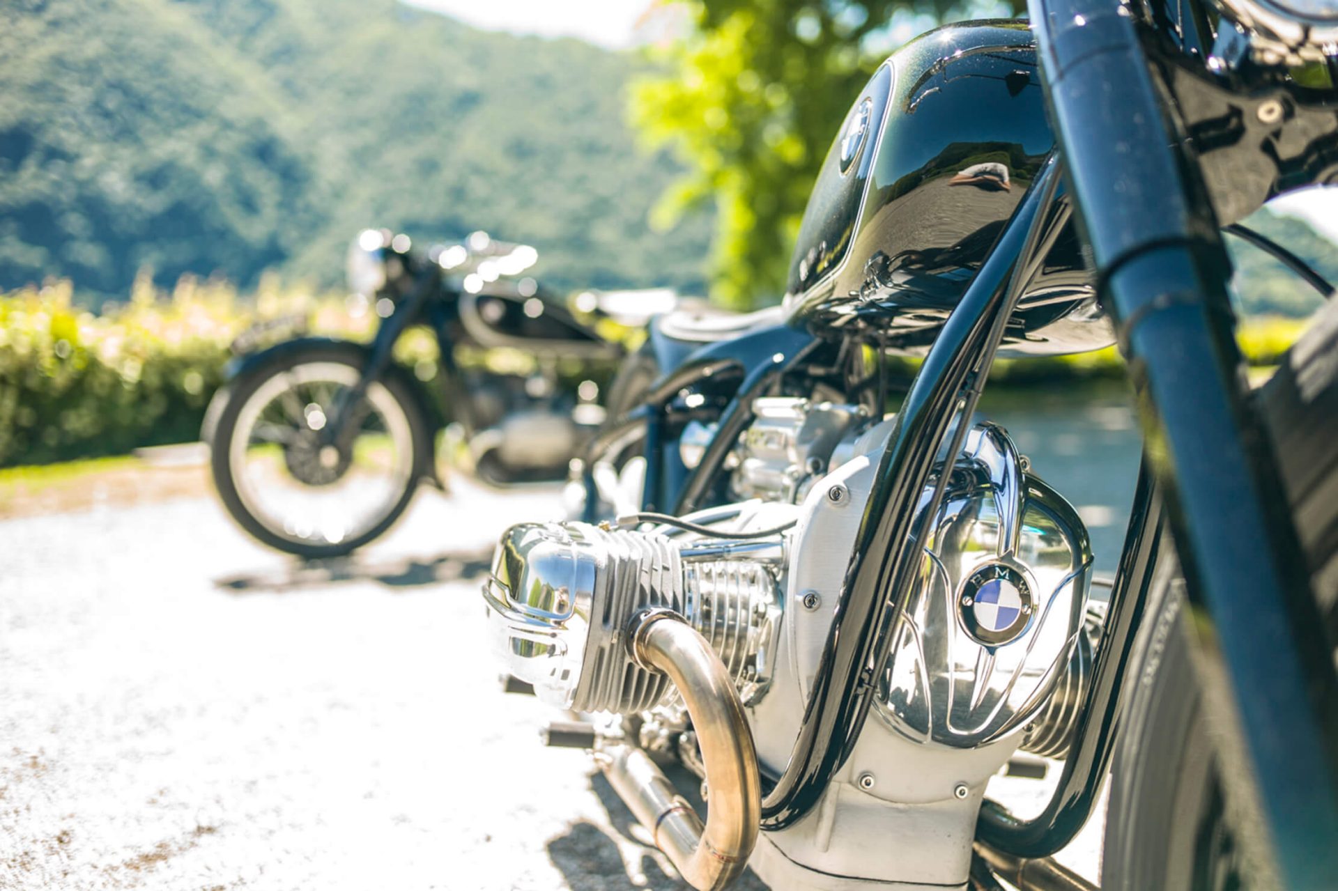 Motorradrennen in Schwarz-Weiss