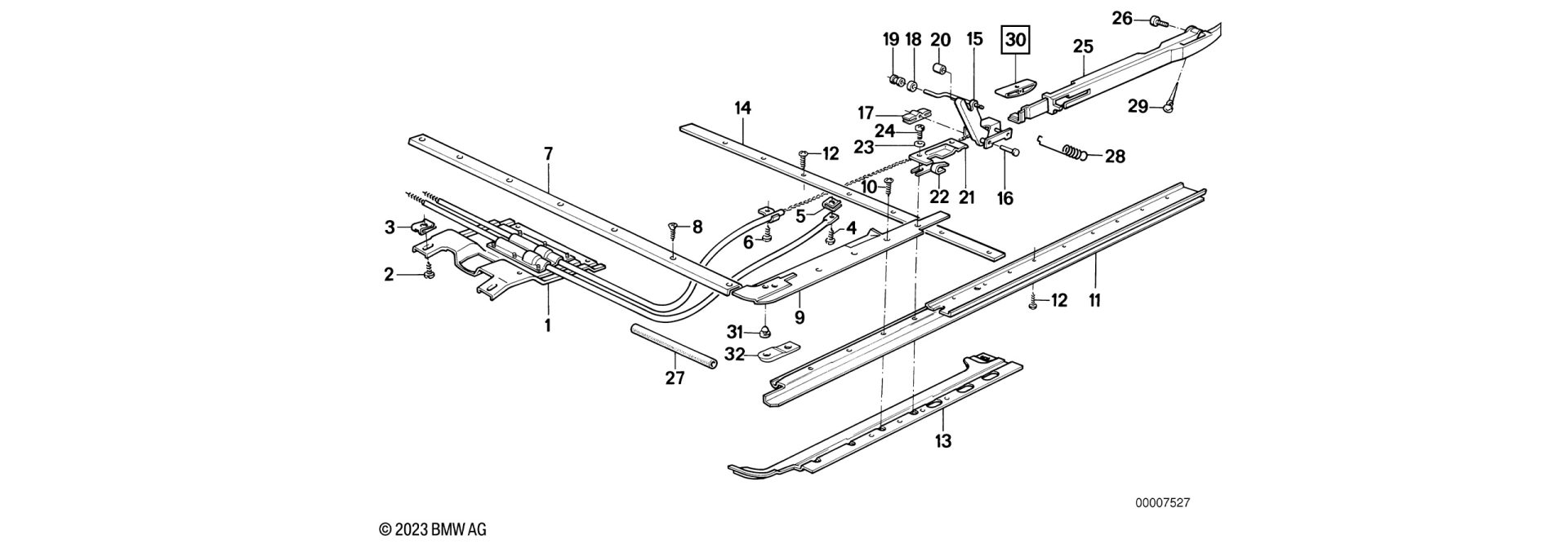 Sliding jaw exploded-view drawing