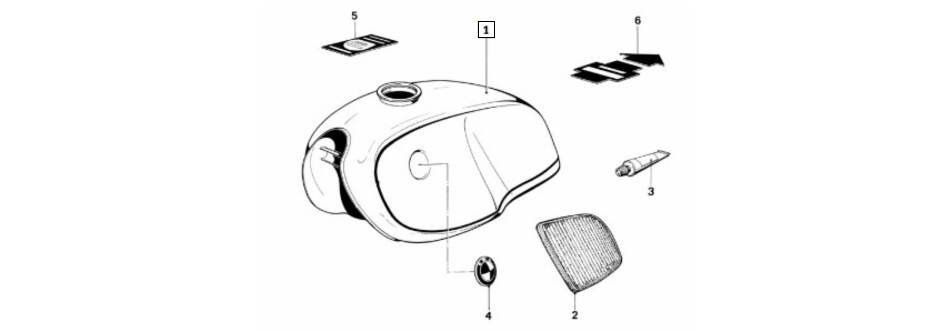 Exploded-view drawing tension strap