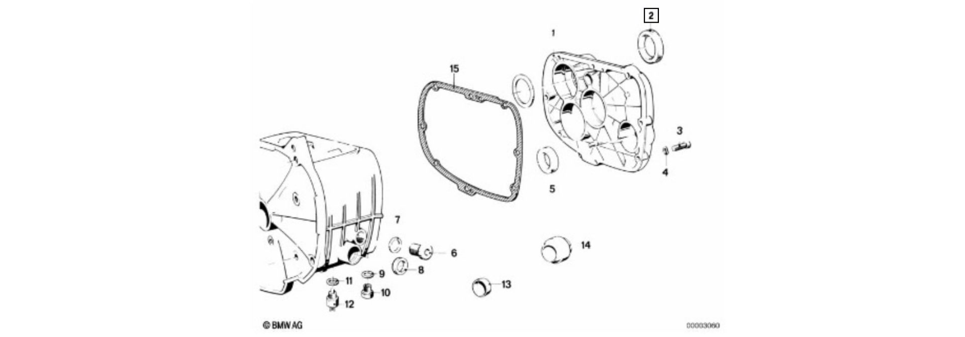 Exploded-view drawing shaft seal