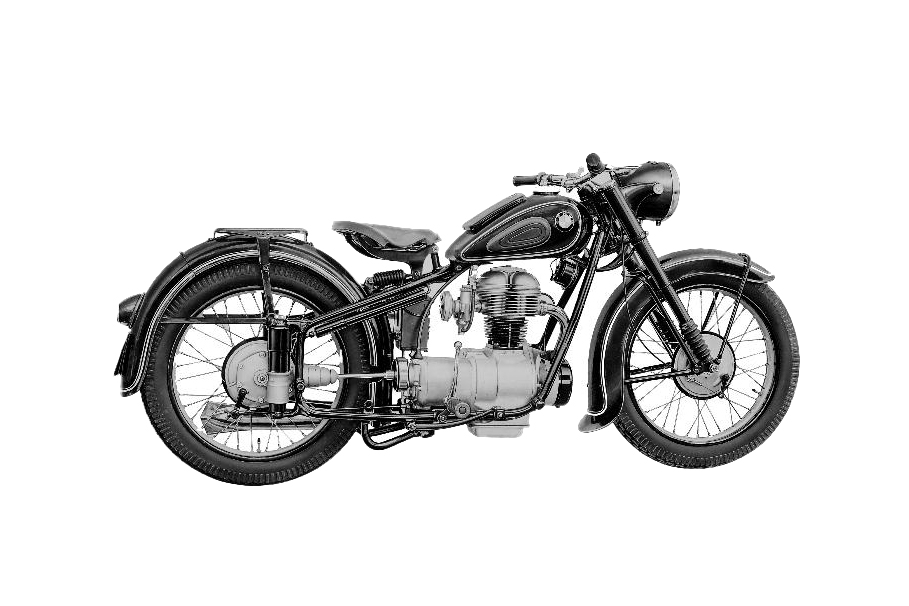 Side view of the BMW R 25/2 in black.