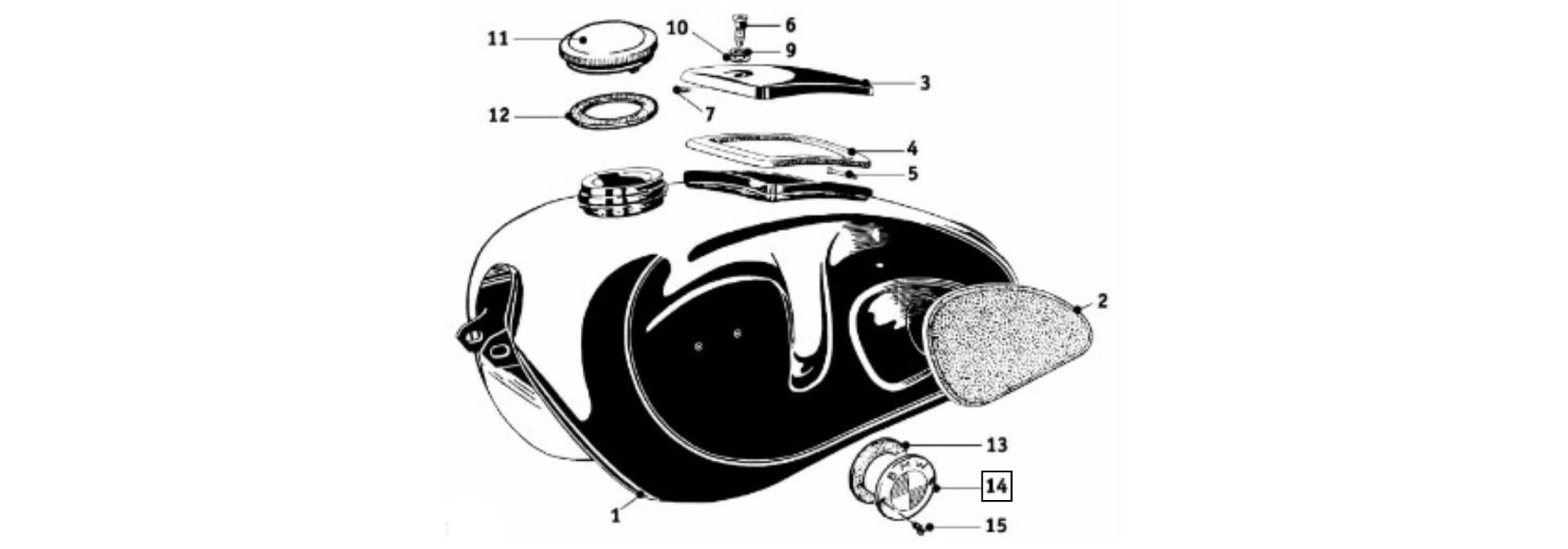Exploded-view drawing emblem