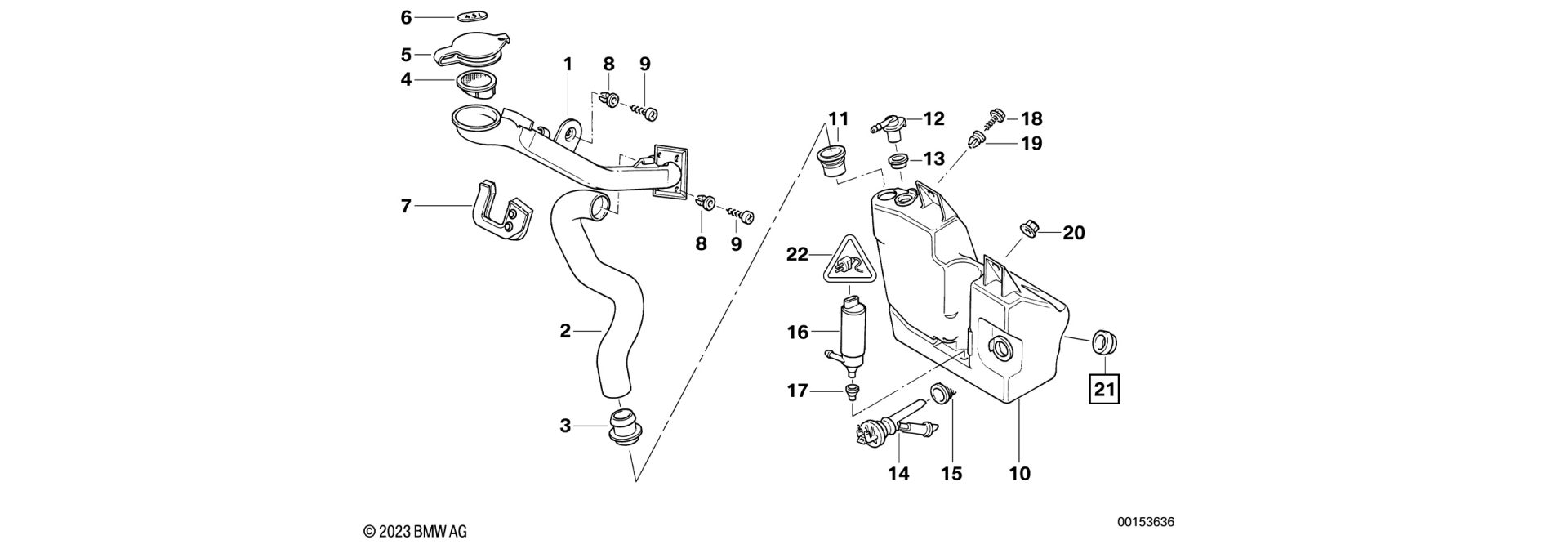 Exploded-view drawing grommet