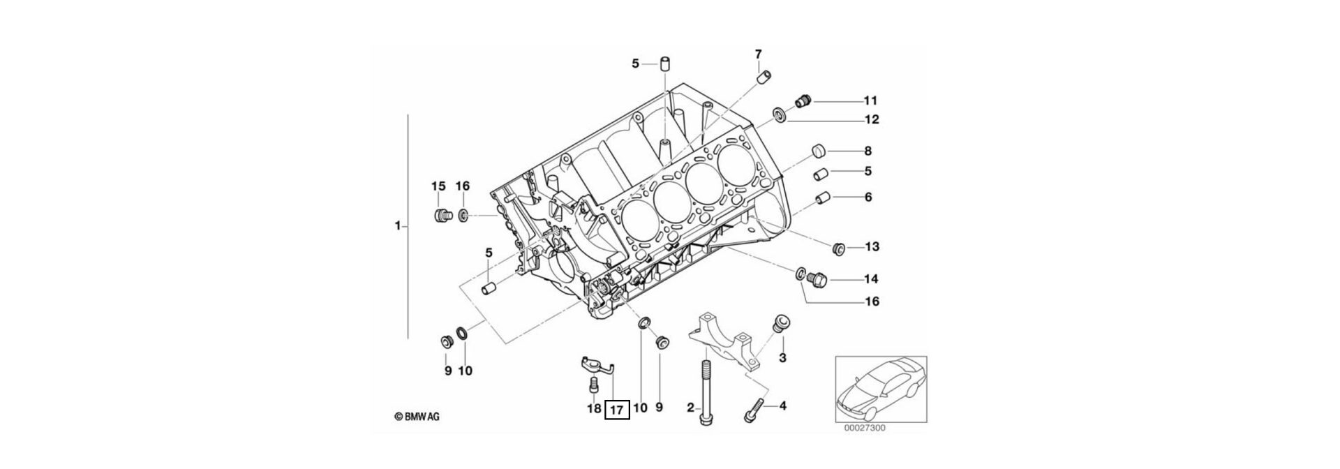 Exploded view drawing oil spraying nozzle