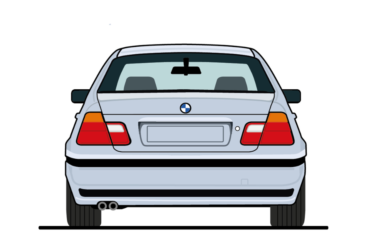 Back of a illustrated BMW e46
