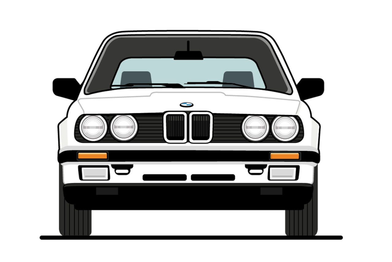 Front of the 2nd generation 3 series in white