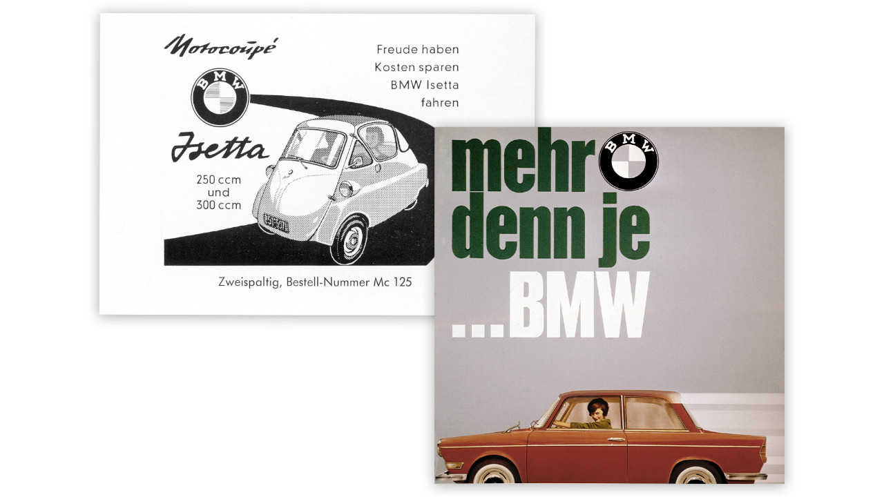 BMW Isetta posters with the word "pleasure"
