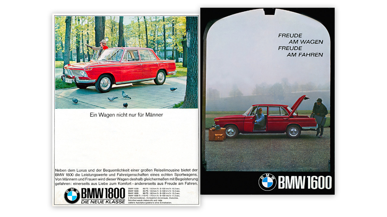 BMW posters from the 1960s with the slogan "...for sheer driving pleasure..."