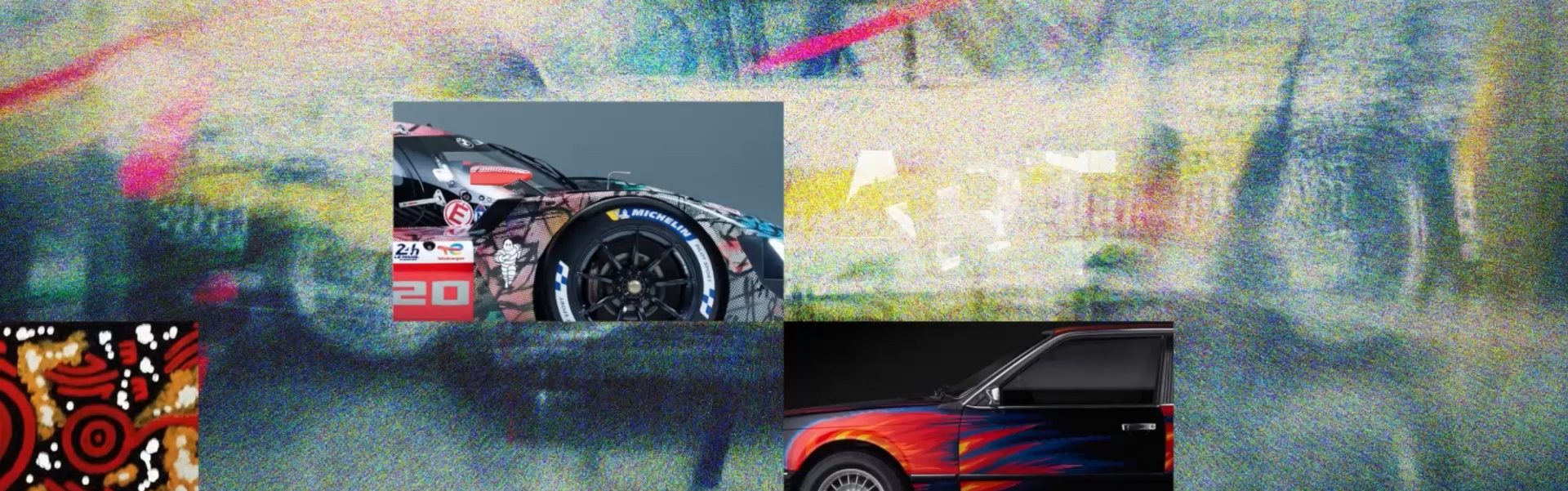 BMW Art Cars on a colorful background..