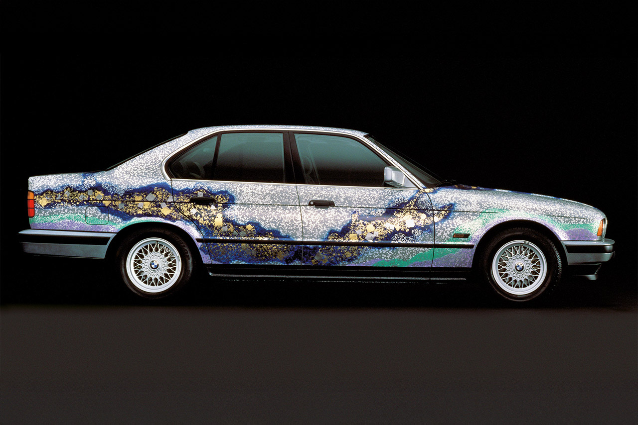 BMW 535i Art Car painted in blue tones inspired by the snow, moon and cherry blossom