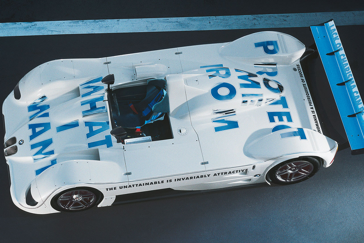 BMW V12 LMR with "Protect me from what I want" written on it 